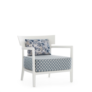 Kartell CARA MAT Liberty Obi Check Outdoor-Sessel Weiß/ Blau