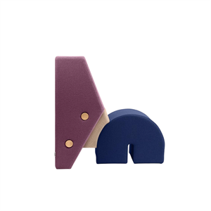 Bitte warten Sie, bis Sie Platz nehmen Keystone Sessel Feigenlila/ Gebrochenes Weiß/ Blau