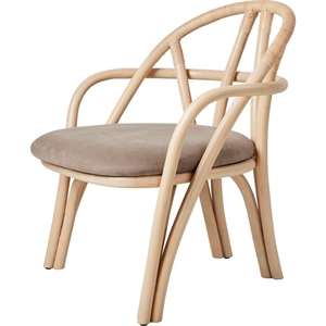 Gubi Bistra Sessel, naturlackiertes Rattan/Fustagno Limonta 002