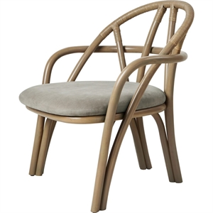 Gubi Bistra Sessel Oliv gebeiztes Rattan/Fustagno Limonta 003