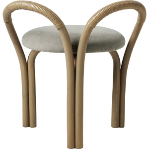 Gubi Bistra Hocker Oliv gebeiztes Rattan/Fustagno Limonta 003