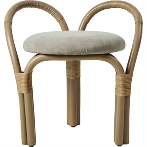 Gubi Bistra Hocker Oliv Gebeiztes Rattan/Fustagno Limonta 003