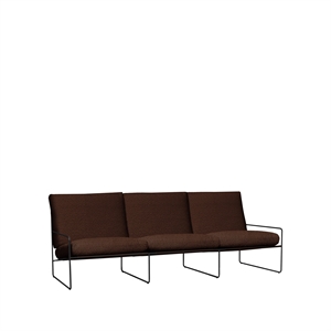 Ferm Living Desert 3-Sitzer-Sofa Pure Bouclé/ Schwarz/ Kastanie