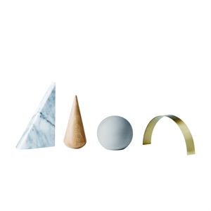 Kristina Dam Studio Desk Sculptures Eiche/ Messing/Ton/Marmor