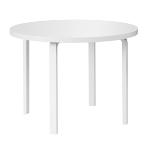 artek Aalto 90A Runder Tisch Birke Weiß lackiert/Laminat Weiß