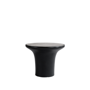 101 Copenhagen Trompeten-Beistelltisch Niedrig, Silber Travertin