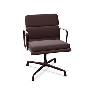 Vitra Soft Pad EA 208 Bürostuhl mit Drehschiene, Dunkelrot/Nero/Dunkelbordeaux