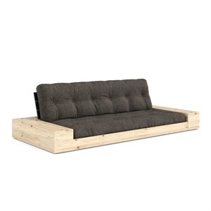 Lampensockel Schlafsofa mit Seitenkasten und 5-lagiger Matratze, Farbe: Black Night/642 Mellow Brown