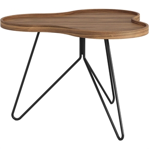 Couchtisch "Swedese Flower Mono", 66 x 45 cm , Schwarz/ Walnuss