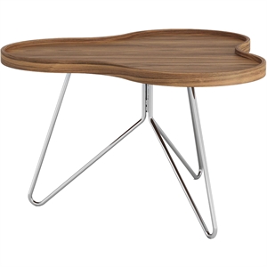 Couchtisch "Swedese Flower Mono", 66 x 39 Cm, Chrom/ Walnuss