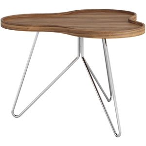 Couchtisch "Swedese Flower Mono", 66 x 45 Cm, Chrom/ Walnuss