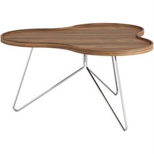 Couchtisch "Swedese Flower Mono", 90 x 45 Cm, Chrom/ Walnuss