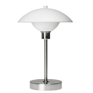 Dyberg Larsen Roma Tischlampe Weiß/ Gebürstet Stahl