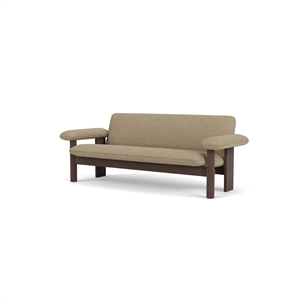 Audo Brasilia Sofa, 2-Sitzer, Dunkel Gebeizte Eiche/Audo Bouclé