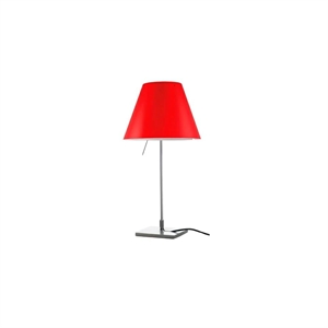 Luceplan Costanzina Tischlampe Aluminium M. Rot Lampenschirm