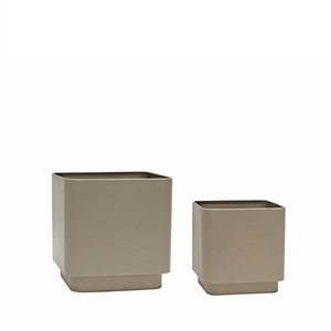 Hübsch Cube Pot 2er Set Braun