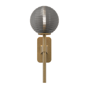 Astro Tacoma Einzel- Wandlampe, Antikes Messing und Gerillter Geräuchert , Lampenschirm