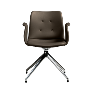 Bent Hansen Primum 4-Star Esszimmerstuhl mit Drehgelenk, Polierter Stahl/Zenso 3 230