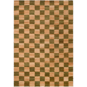 Decotique Chess Teppich 200x300 Jute/Grün