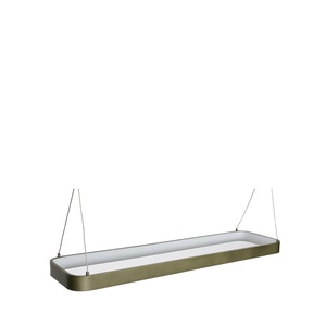 Hübsch Tube Pendelleuchte Groß Metallic Dunkelgrün