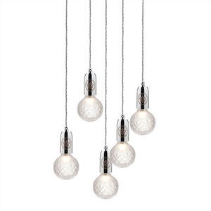 Lee Broom Crystal Bulb Pendel 5 Stk Mattiert/Chrom