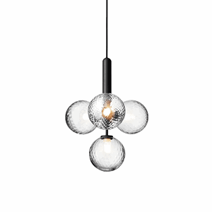 Nuura Miira 4 Pendel Steingrau & Transparent
