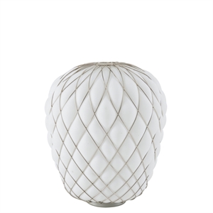 FontanaArte Tischlampe „Kiefernzapfen“ , Groß, Chrom/ Weiß