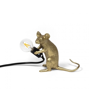 Seletti Mouse Mac Sitting Tischlampe Gold