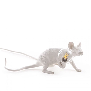 Seletti Mouse Lop Liegende Tischlampe Weiß