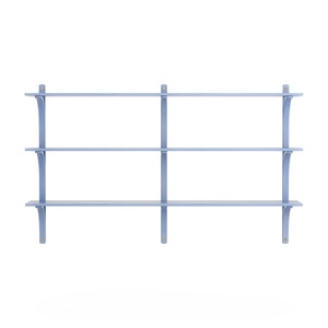 Schwedisches Levi-Regal 180 cm 3 Ablagen Messing/ Blau/ Esche