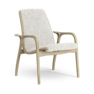 Swedese Laminat-Sessel, Eichenfurnier/ Gebrochenes Weiß/Schaffell
