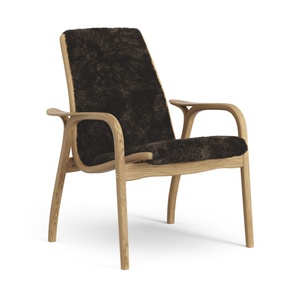 Swedese Laminat-Sessel, geölte Eiche/Espresso/Schaffell
