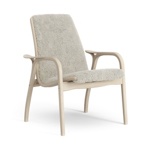 Swedese Laminat-Sessel, lackierte Eiche/Mondlicht/Schaffell