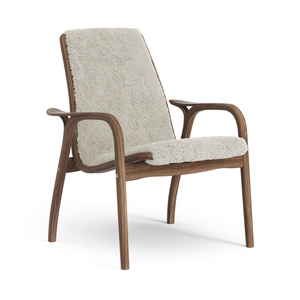 Swedese Laminat-Sessel, lackiert, Walnuss/Mondlicht/Schaffell