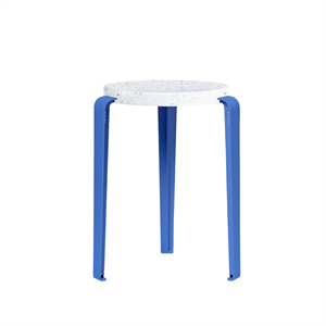 TipToe LOU Hocker Recycling-Kunststoff Weiß/Azurblau