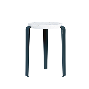 TipToe LOU Hocker Recycelter Kunststoff Weiß/Mitternachtsblau