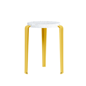 TipToe LOU Hocker Recycelter Kunststoff Weiß/ Brioche Gelb
