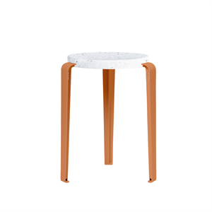 TipToe LOU Hocker Recycelter Kunststoff Weiß/Mandarinenrot