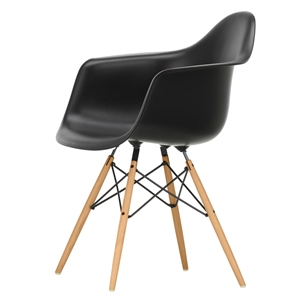 Vitra Eames Plastic DAW Dining Chair Deep Schwarz/ Golden Maple