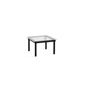 HAY Kofi Couchtisch 36x60x60 Schwarz Eiche/ Klar Gerilltes Glas