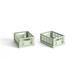HAY Colour Crate Aufbewahrungsbox Mini 2er-Set Minze