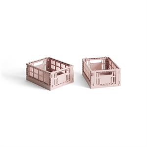 HAY Colour Crate Aufbewahrungsbox Mini 2er-Set Blush