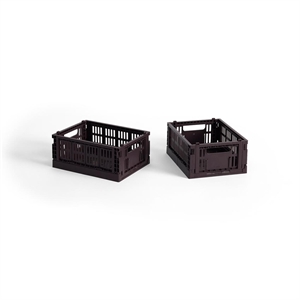 HAY Colour Crate Aufbewahrungsbox Mini 2er Set Bordeaux