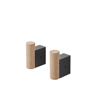 Muuto Attach Haken Eiche/Schwarz 2 Stk.