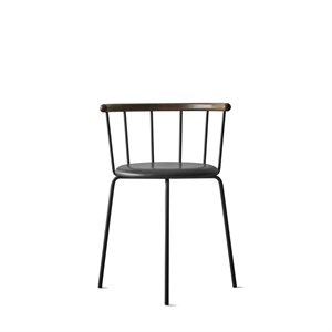 Eberhart Babette Dining Chair Dunkle Eiche/Dunkler Stahl/ Schwarz Leder