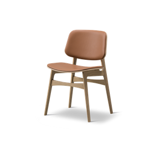 Fredericia Furniture Søborg Wood Esstischstuhl Gepolstert Eiche Lackiert/Cognac 75