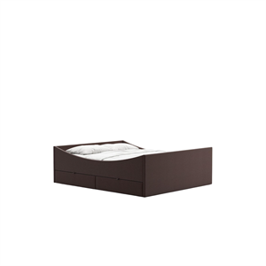 Rye Sleep Gebogenes Bettgestell mit 4 Schubladen 150x200 Dunkelbraun