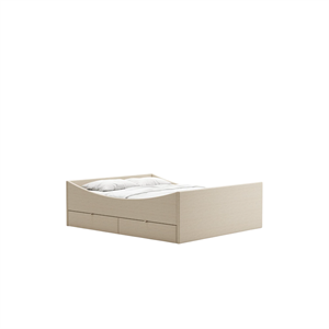 Rye Sleep Gebogenes Bettgestell mit 2 Schubladen 140x200 Beige