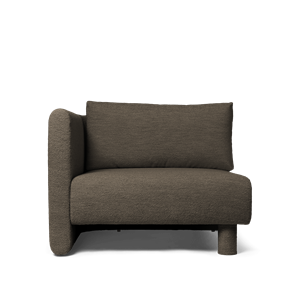 Ferm Living Dase Modul Sofa Links, Weiches Bouclé/Dunkelbraun