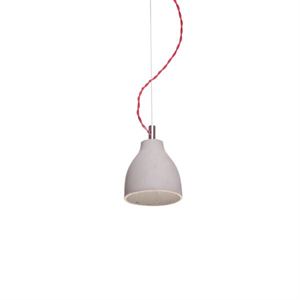 decode Heavy Light Pendel H3 Grau Beton mit Roter Gewebeleitung